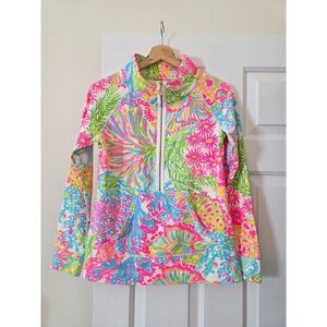 Lilly Pulitzer Multi LOVERS CORAL Skipper Popover Size XS OCTOPUS Pink